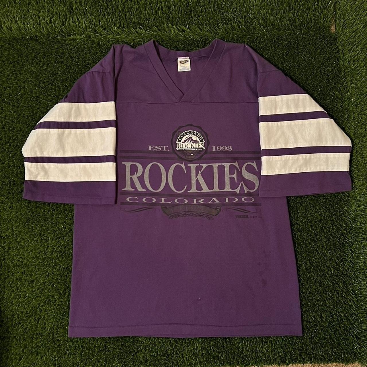 Vintage 90s Colorado Rockies Baseball Single Stitch - Depop