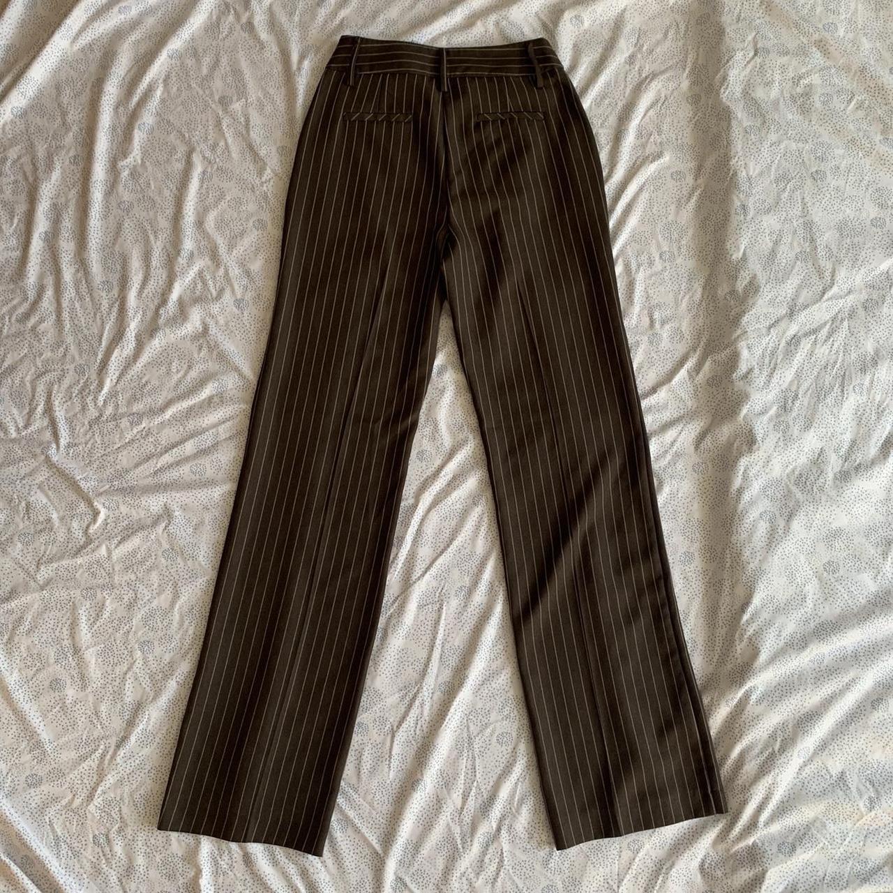 Primark Women's Brown and Cream Trousers Depop
