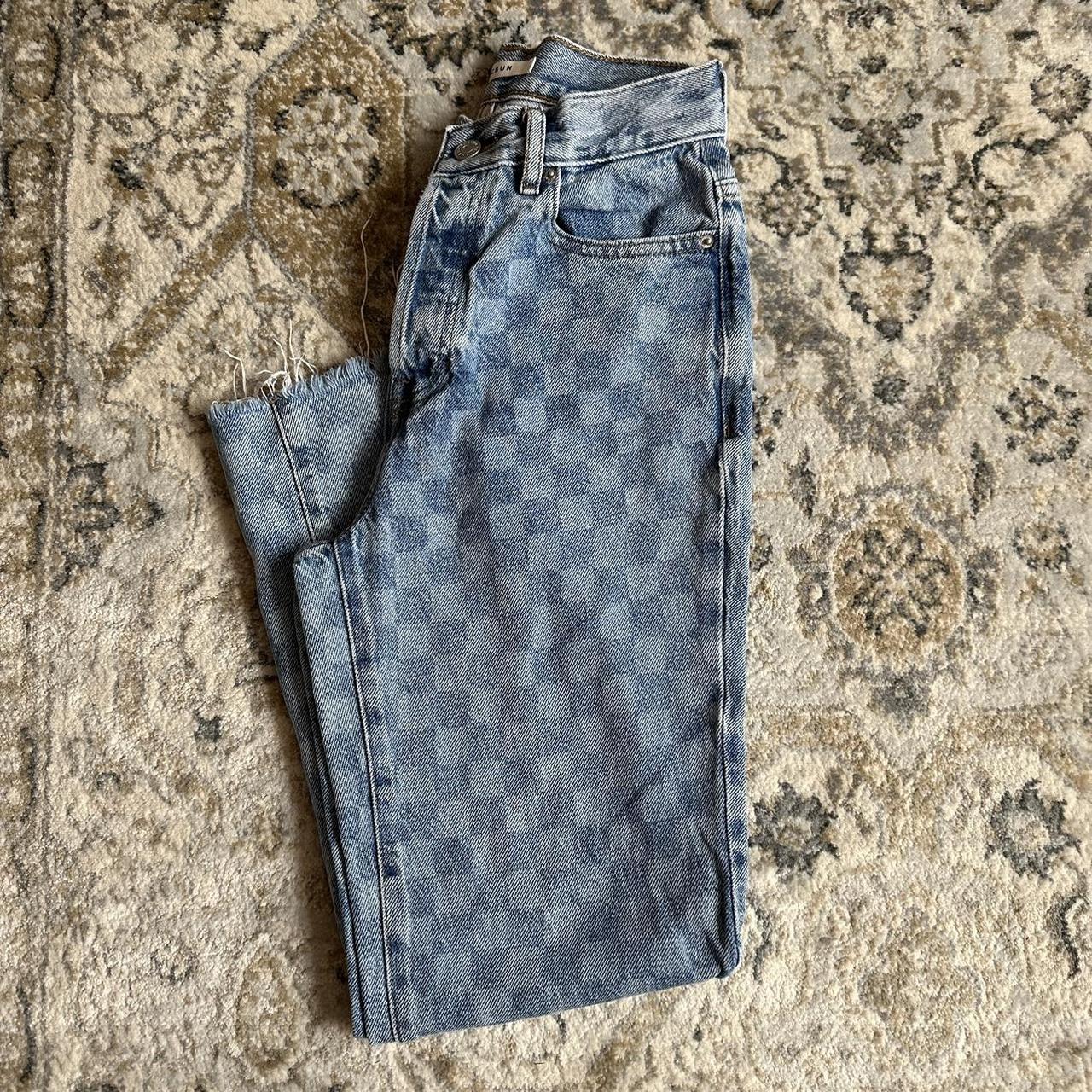Pacsun Women's High Waisted Printed Jeans - Blue - 24