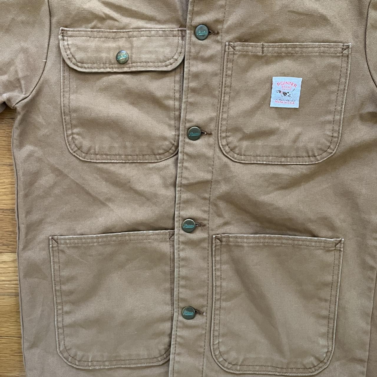 Awesome vintage made in the USA hand sewn tan button - Depop