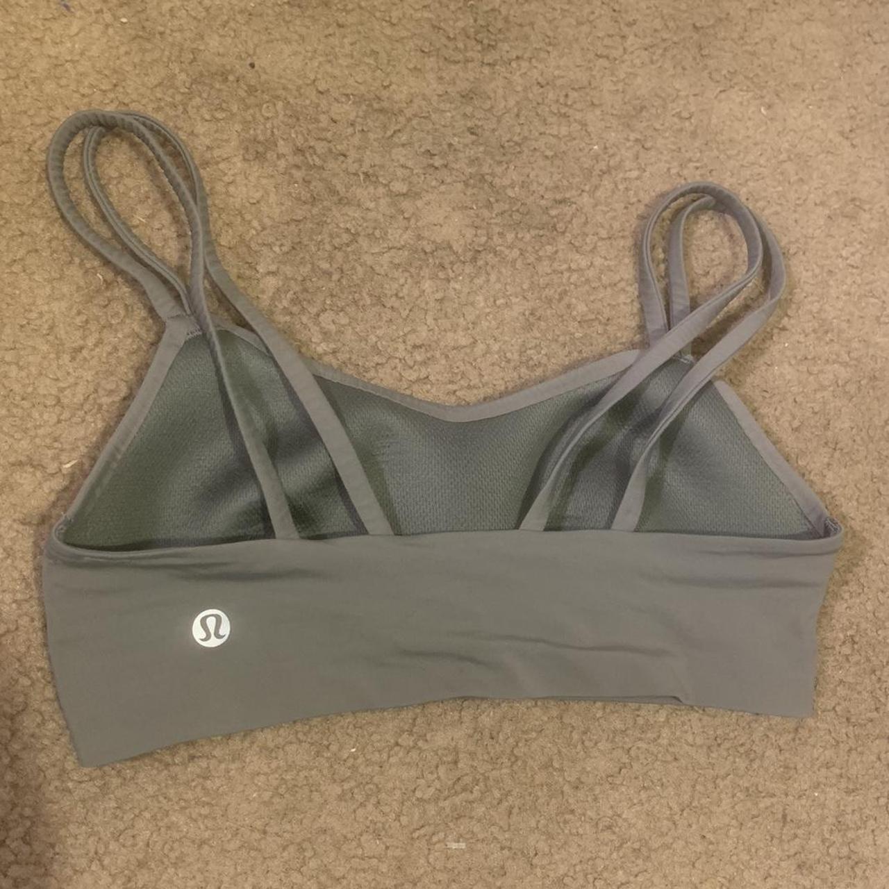 Lululemon light gray sports bra ️in excellent... - Depop