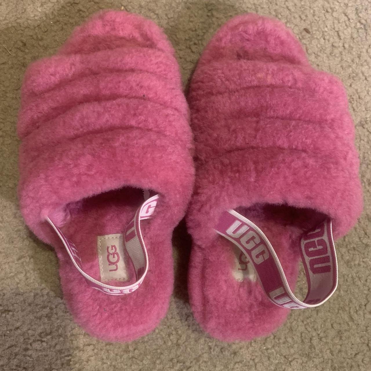 Hot Pink Ugg Slipper In Good Conditionone Stain Depop