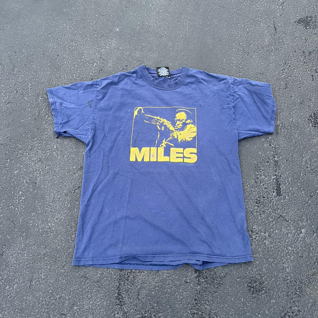 Blue Vintage Miles Davis Graphic Tee Jazz Depop