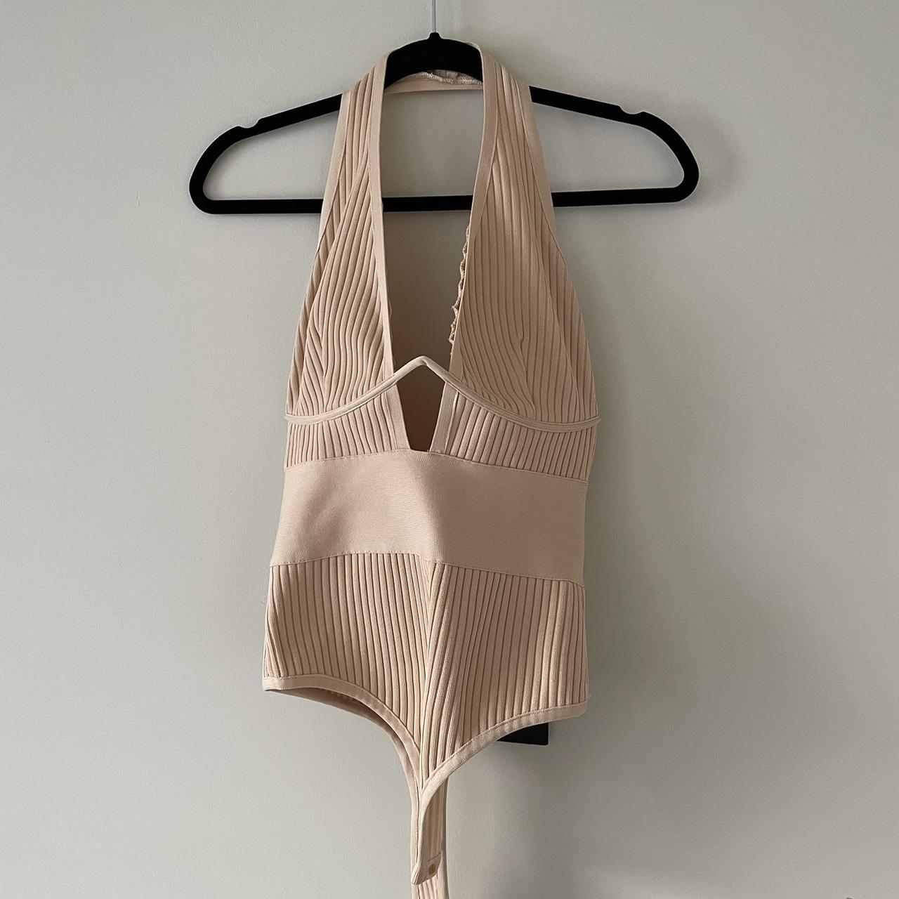 Halterneck Bodysuit in Cream