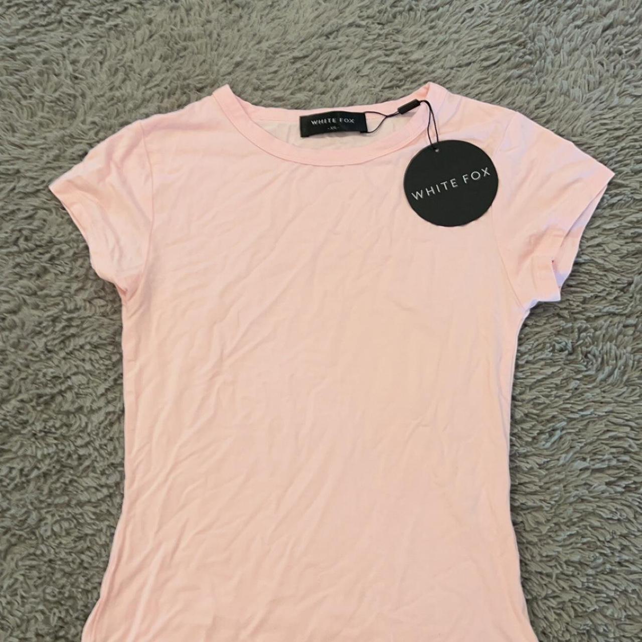 White Fox pink baby tee Brand new never worn still... - Depop