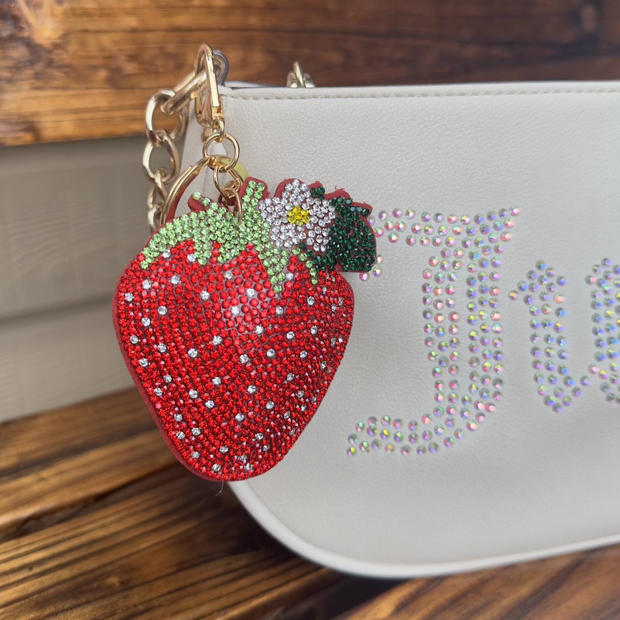 COACH 2024 Red Strawberry Charm Keychain