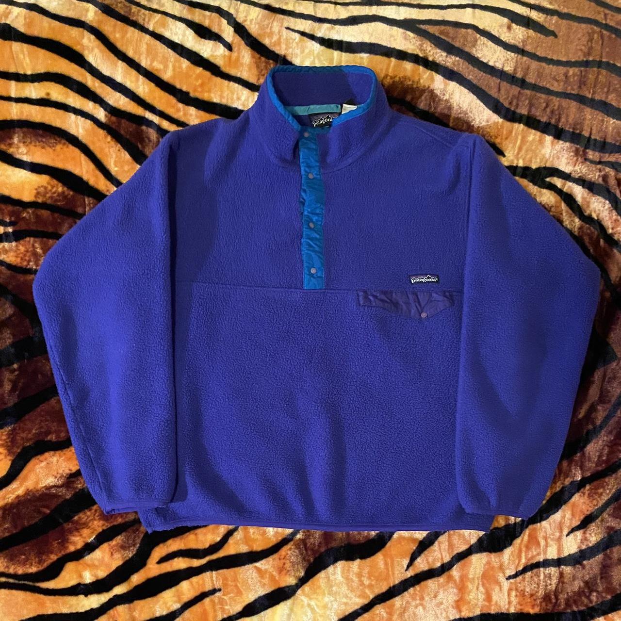 Vintage Patagonia Snap-T Fleece Size L Dark... - Depop