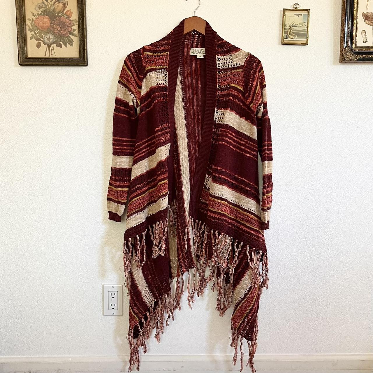 Lucky brand hot sale fringe cardigan