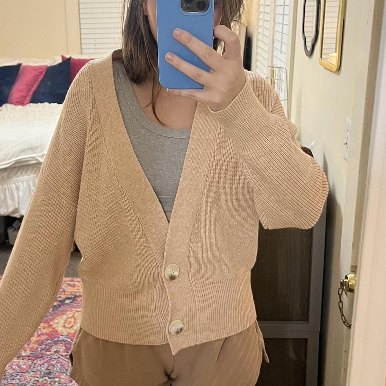 Tan button up on sale sweater