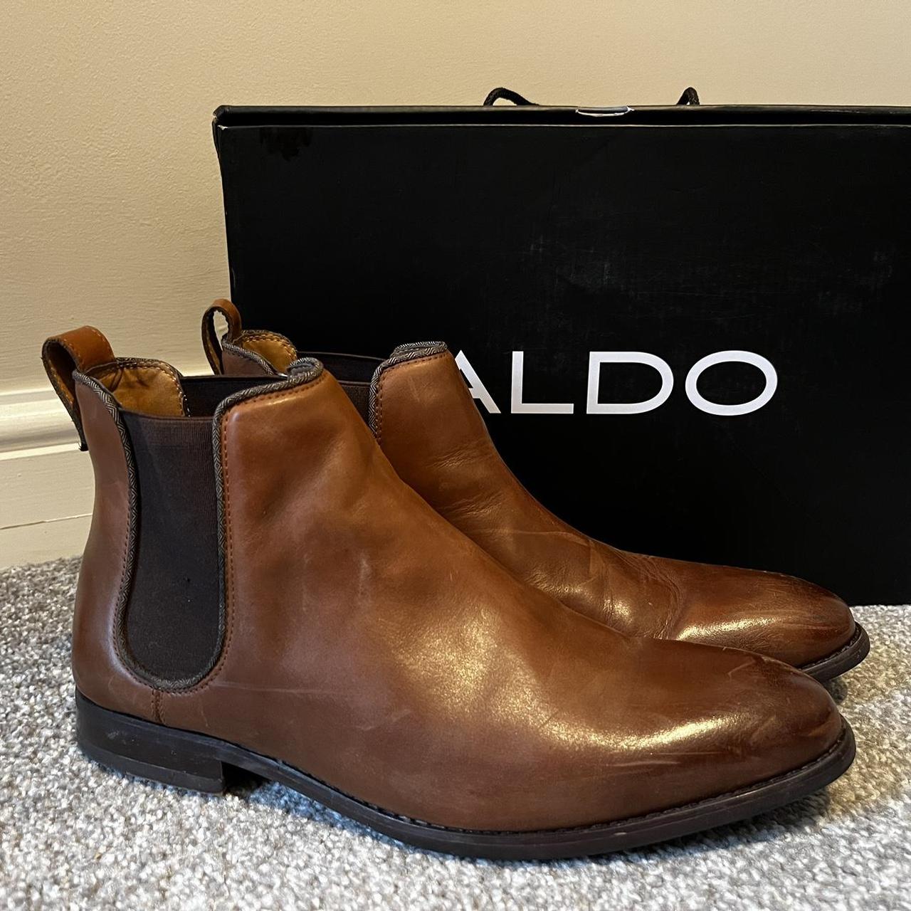 aldo tan chelsea boots