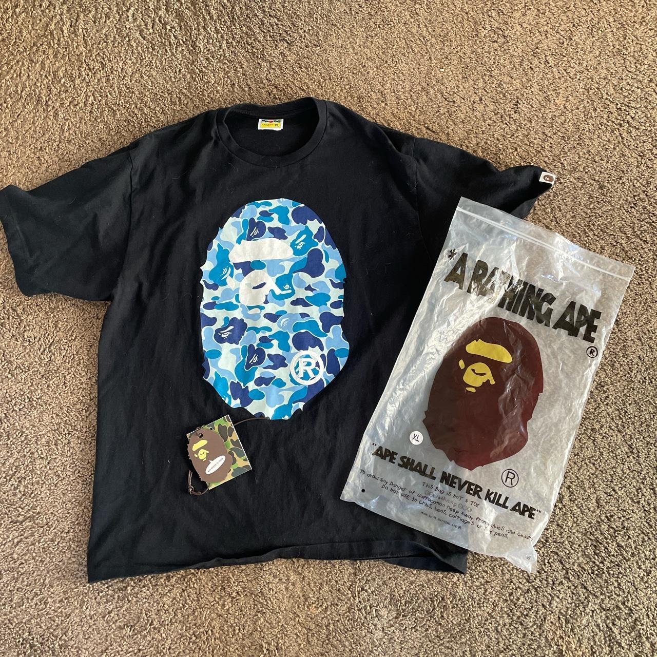 Bape ABC blue camo shirt Near DS condition no flaws... - Depop