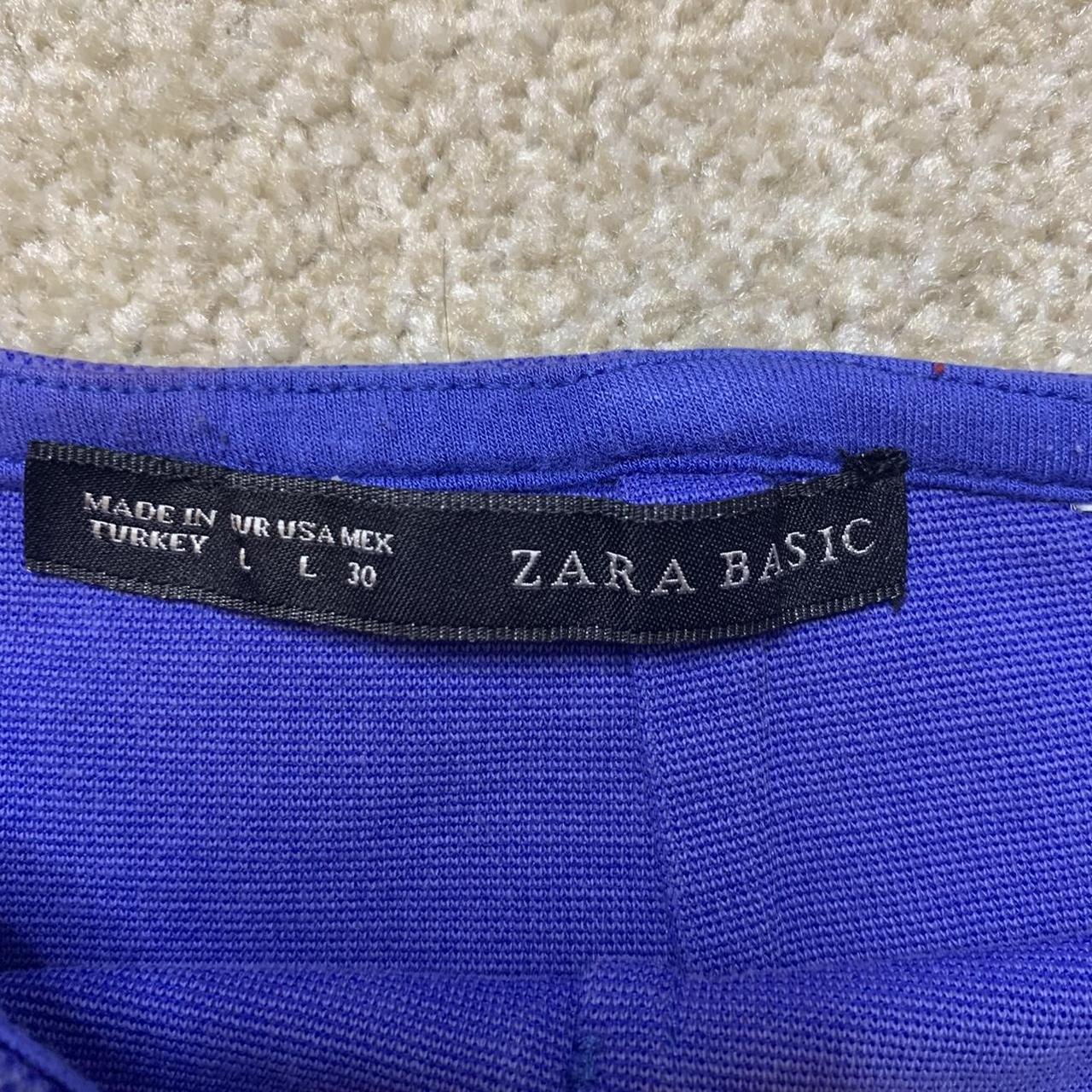 blue zara mini shorts royal blue shorts, zara, size... Depop