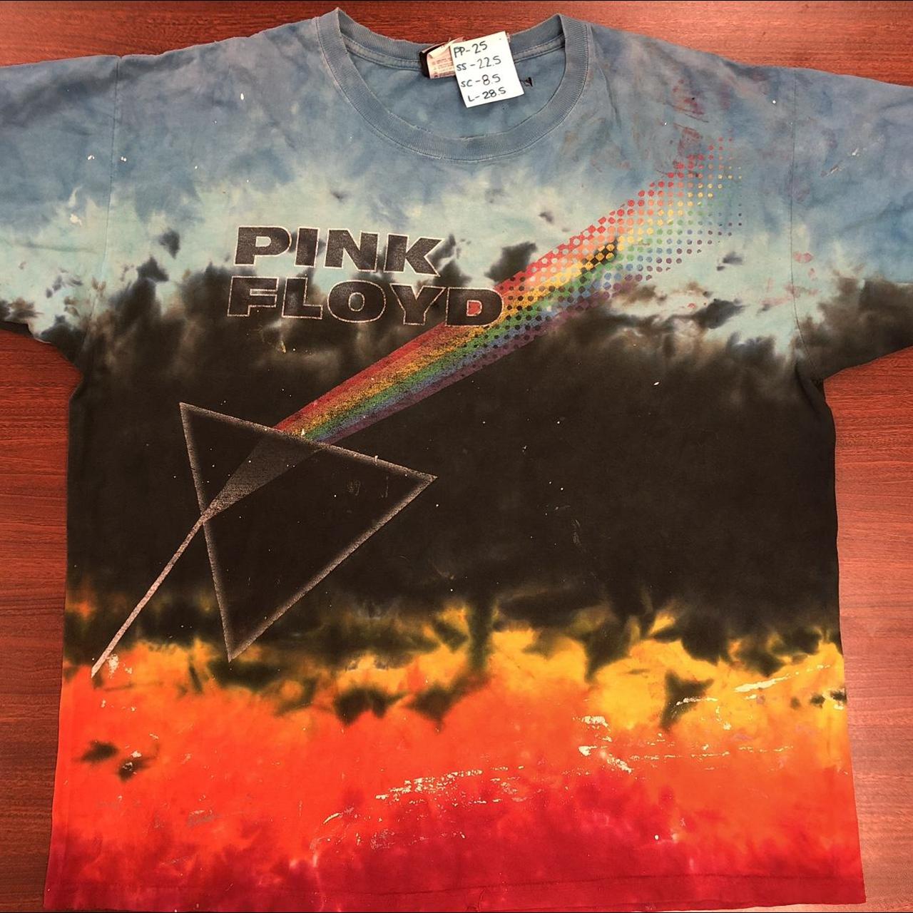 Vtg Liquid Blue Pink Floyd Tie Dye T-Shirt Sz...