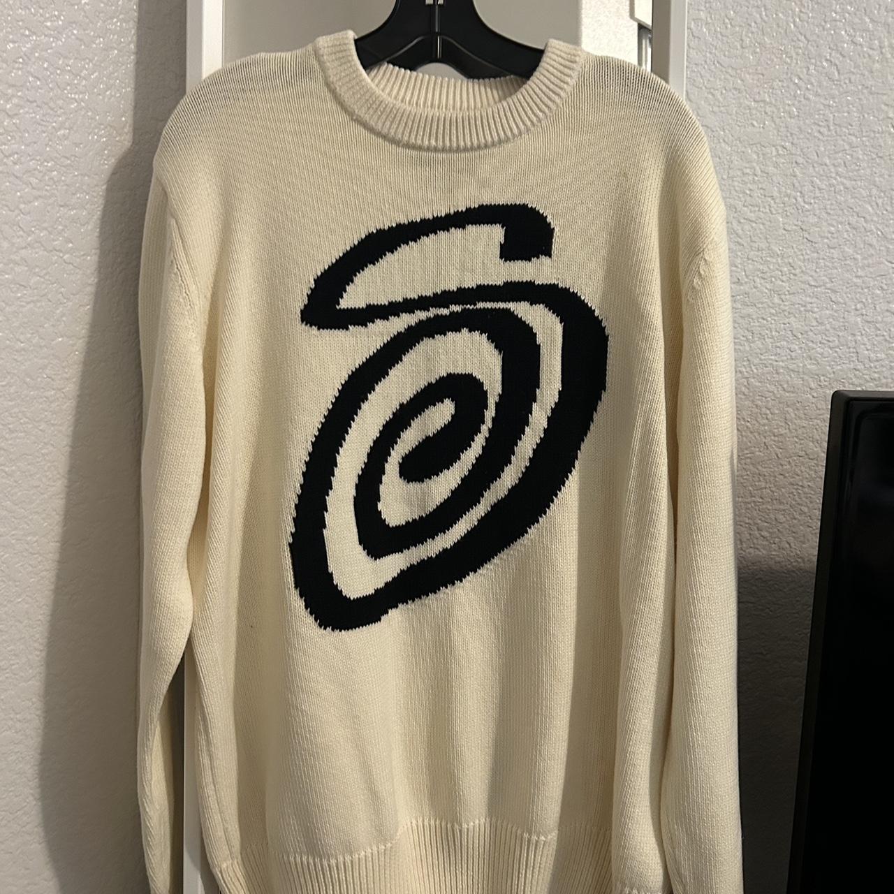 Reverses Curly S Stussy Sweater in cream. I've only... - Depop