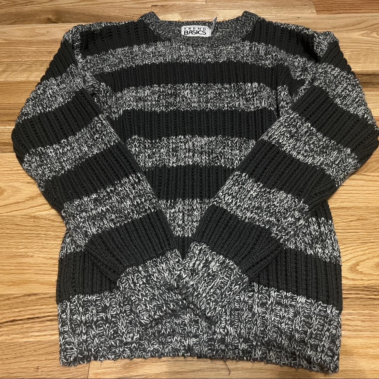 vintage emo goth grunge striped sweater size... - Depop