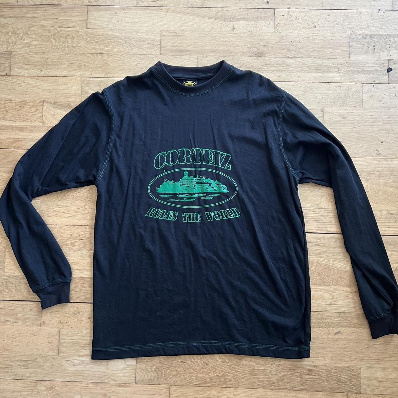 Corteiz black long sleeve top with green alcatraz... - Depop