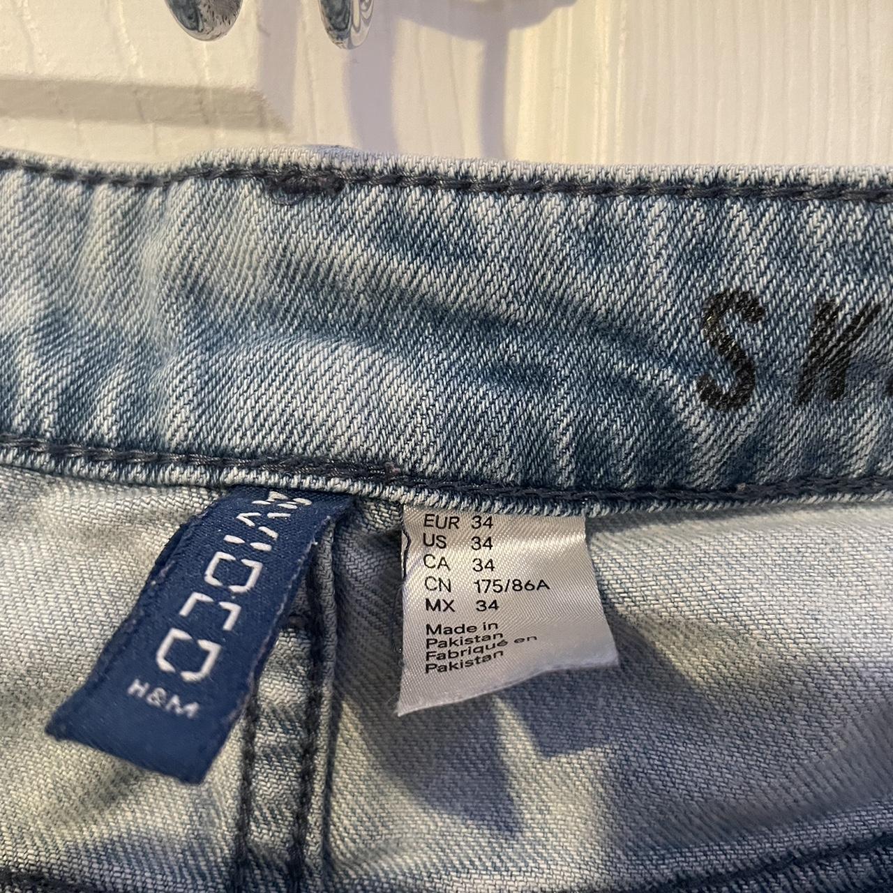 H M light blue skinny jeans Size US 34 Feel free