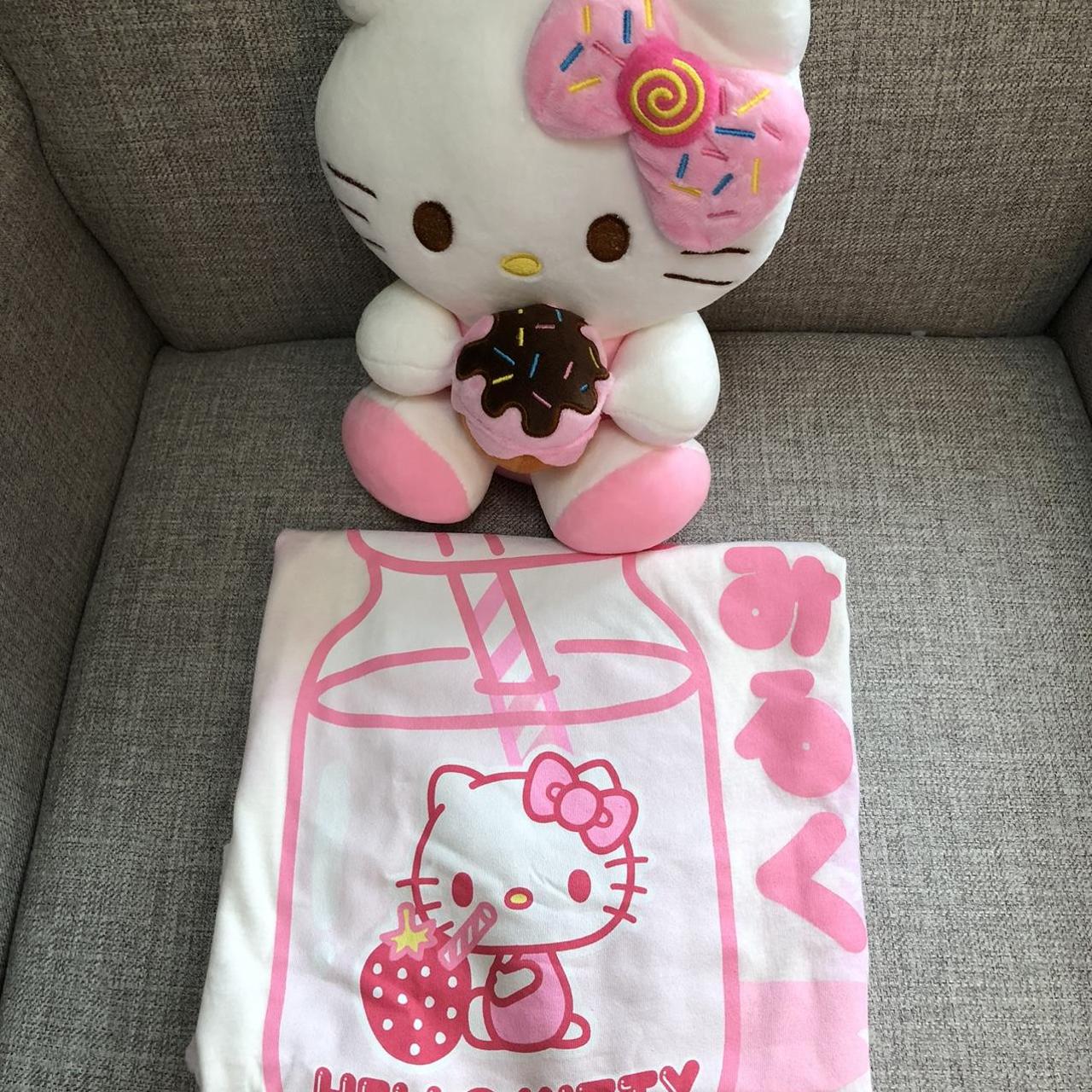 Hello Kitty Strawberry Milk Boyfriend Fit Girls T-Shirt