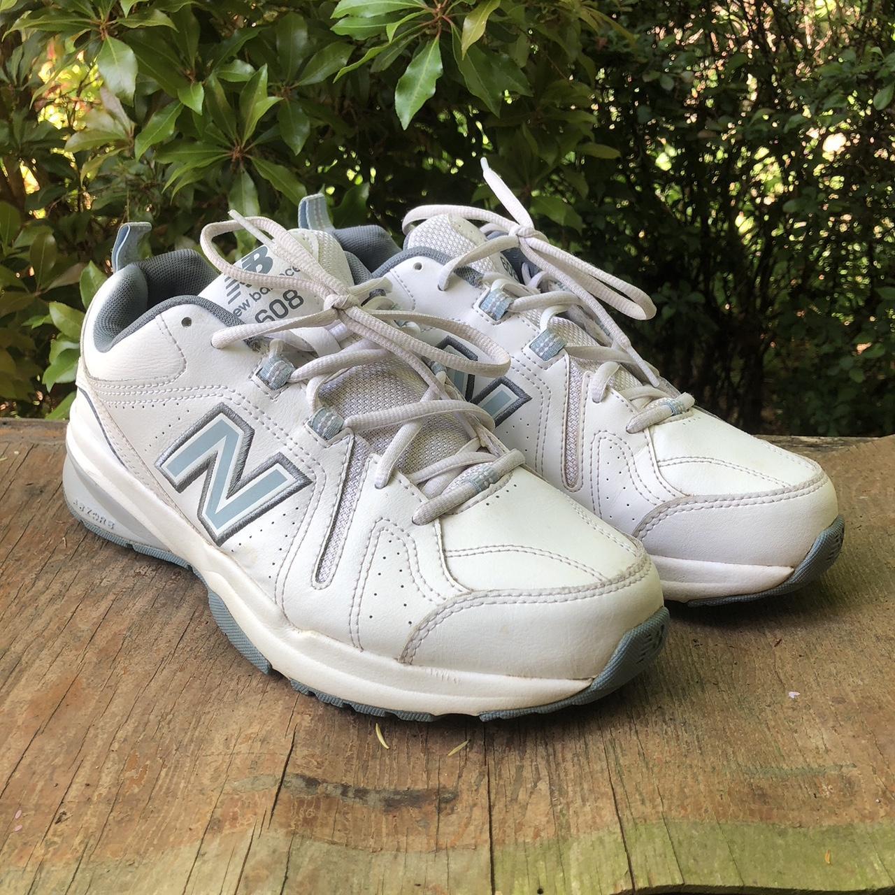 New Balance Women's White and Blue Trainers | Depop
