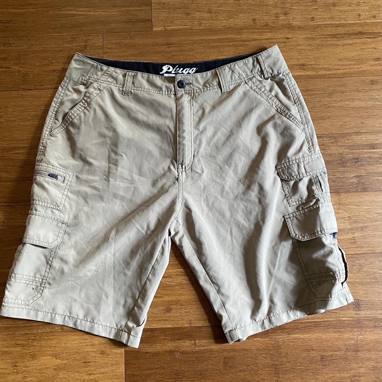 baggy cargo tan plugg shorts 16 utility... Depop