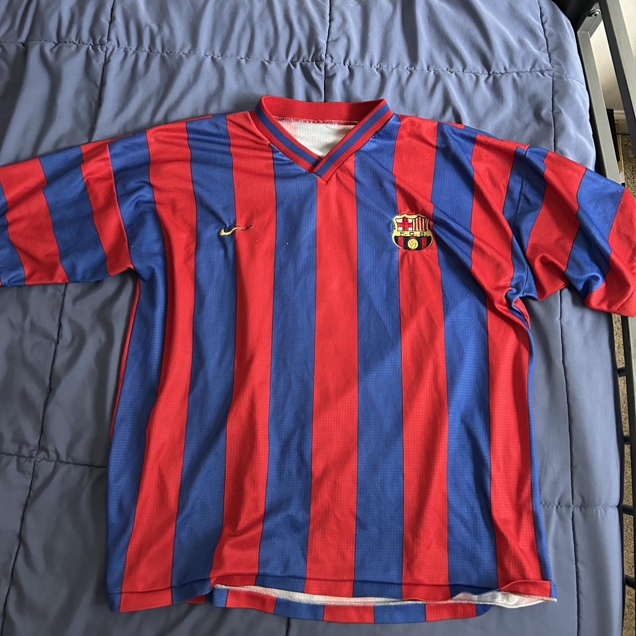 university blue and red shirt