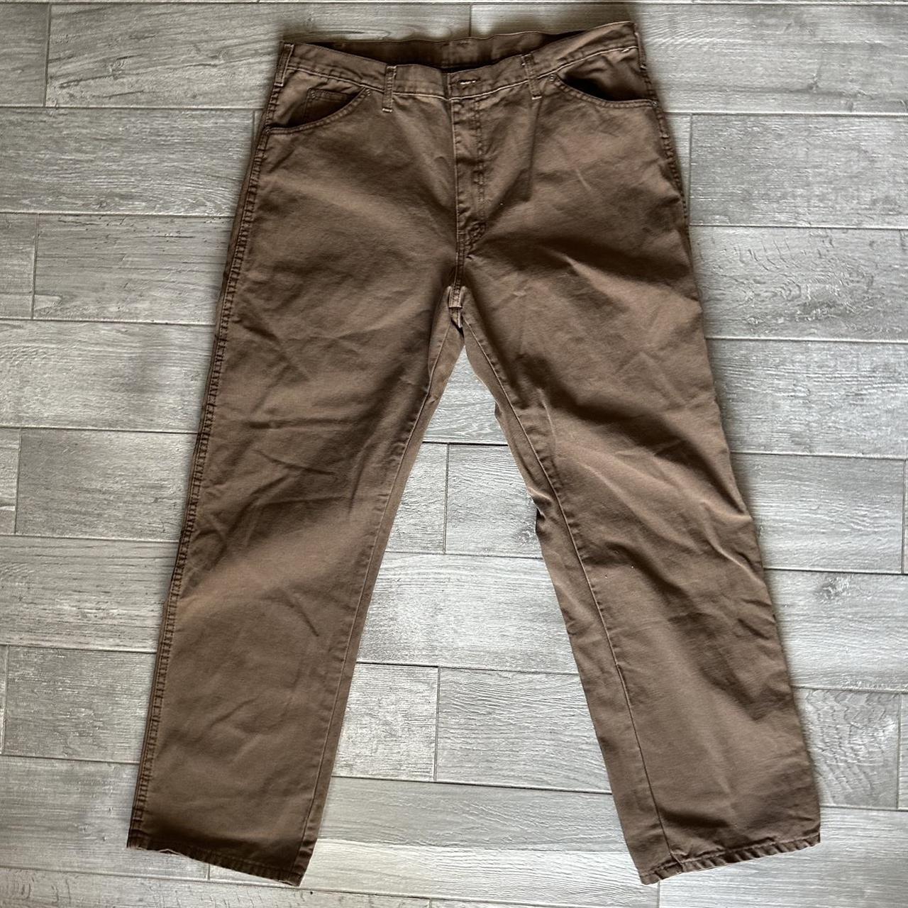 Vintage Brown Dickies carpenter pants Y2K Size... - Depop