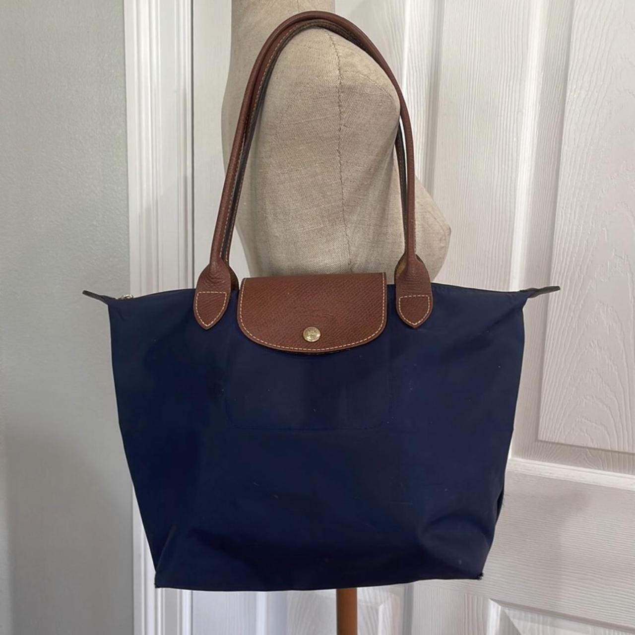 Longchamp Le Pliage Navy Blue Medium Tote •The... - Depop