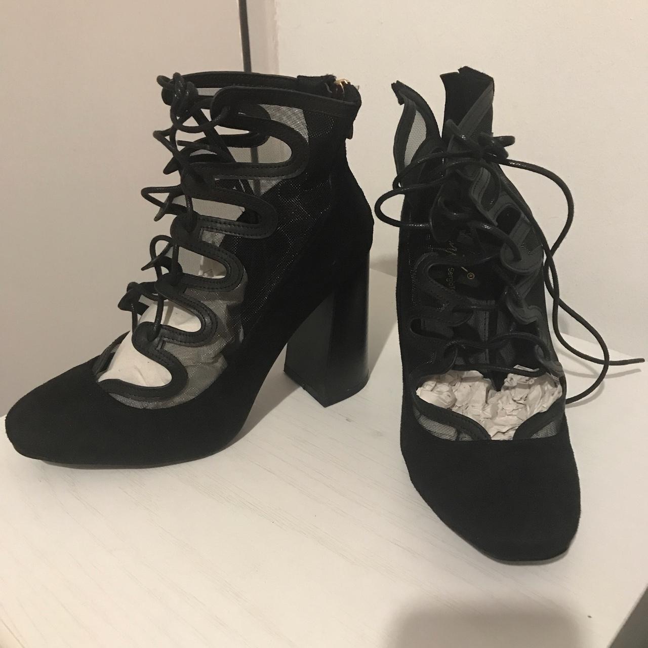 Block heel lace up shoe Depop
