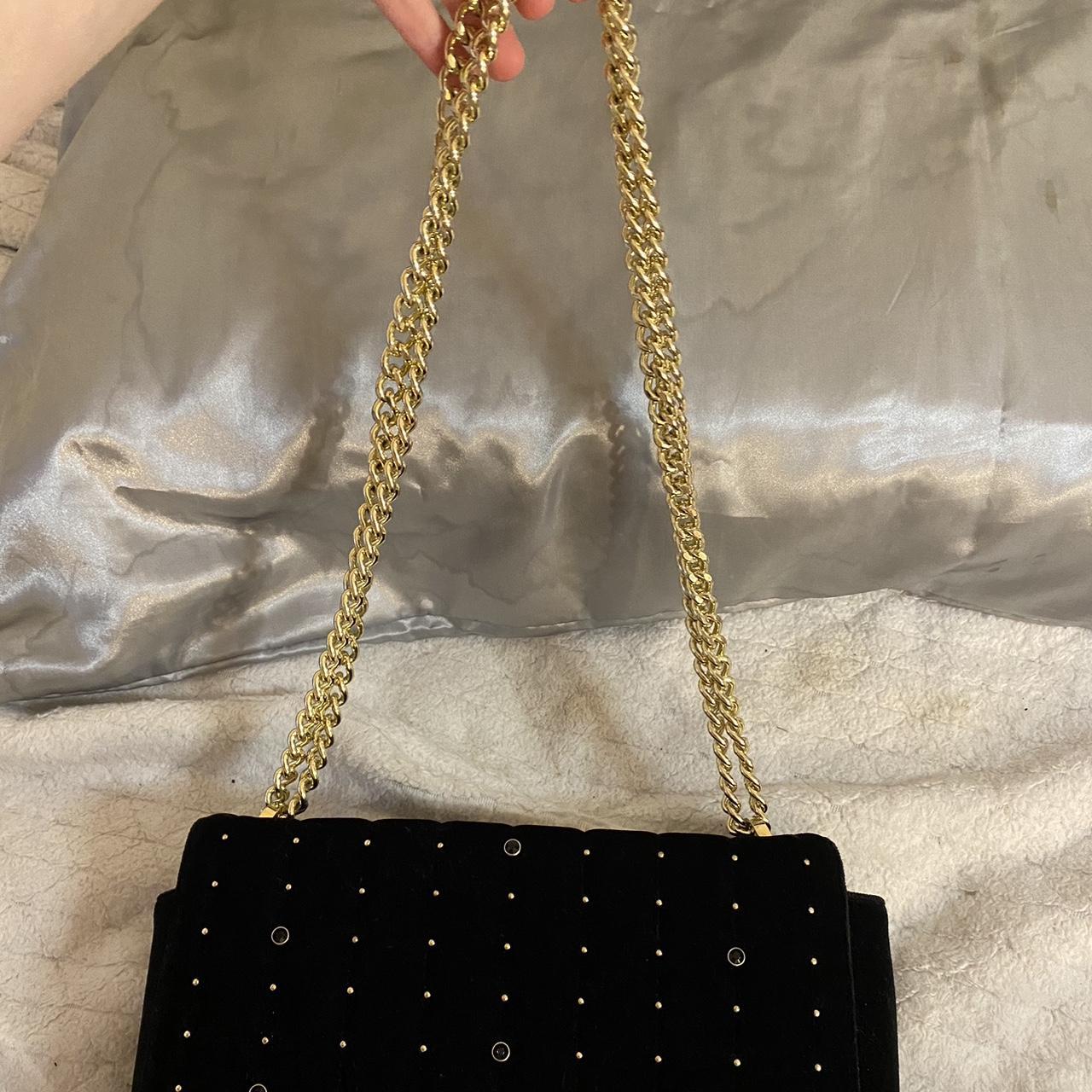 Victoria's secret black purse with gold chain and - Depop