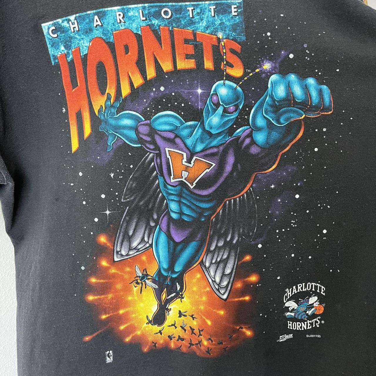 90s Vintage Charlotte Hornets Superhero Mascot... - Depop