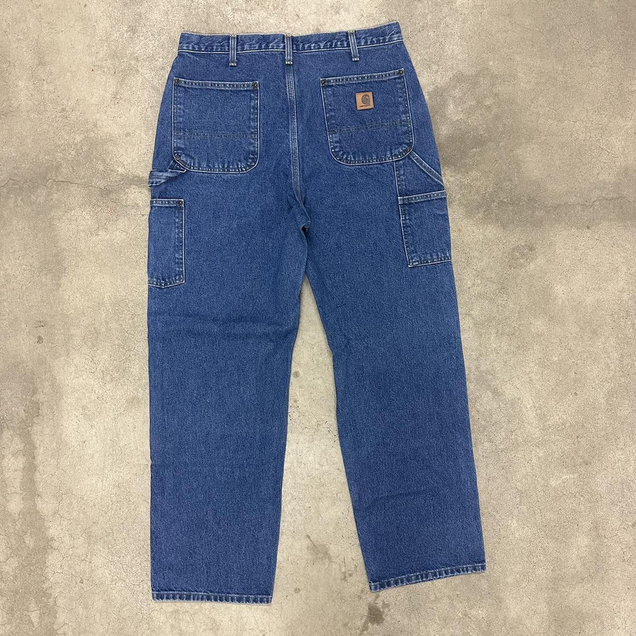 Y2K Blue Denim Carhartt Double Knee Pants Tag-... - Depop