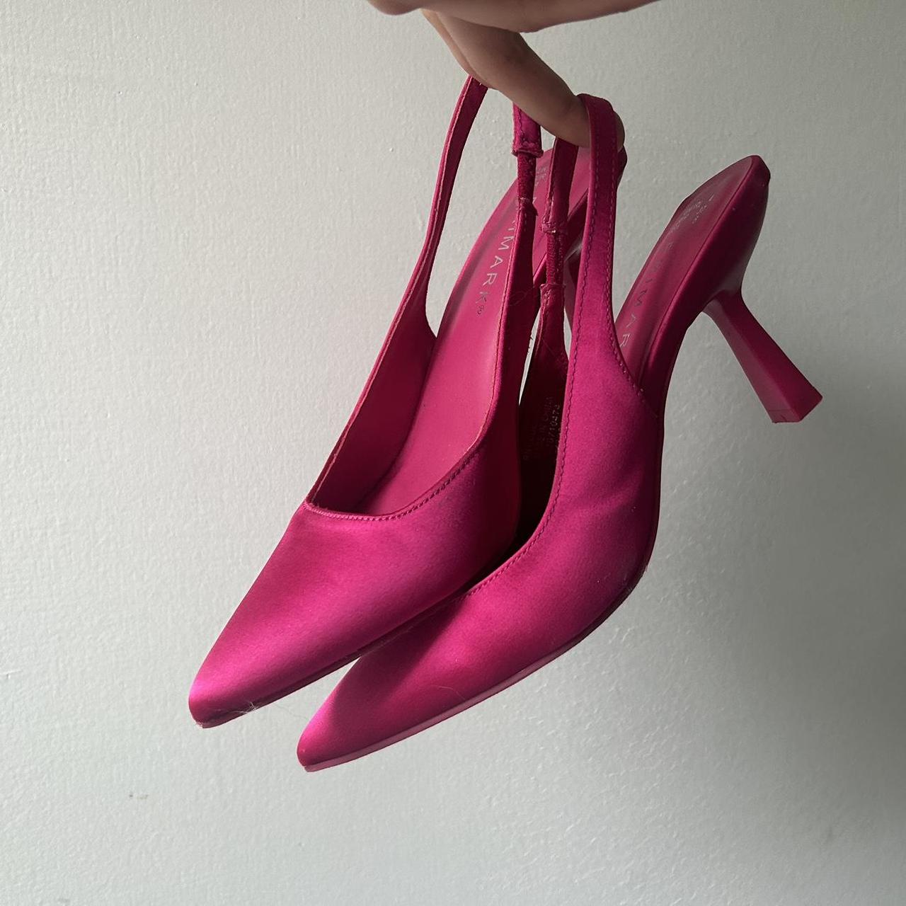 satin slingback heels