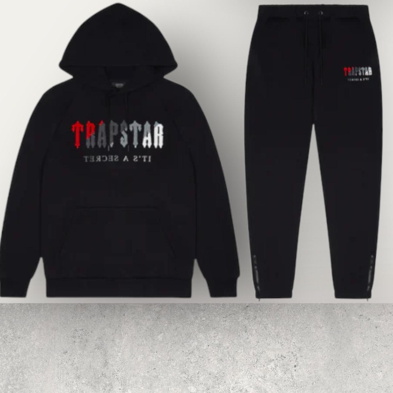 Trapstar Chenille Tracksuit BLACK/RED 🖤🩸 Size Depop