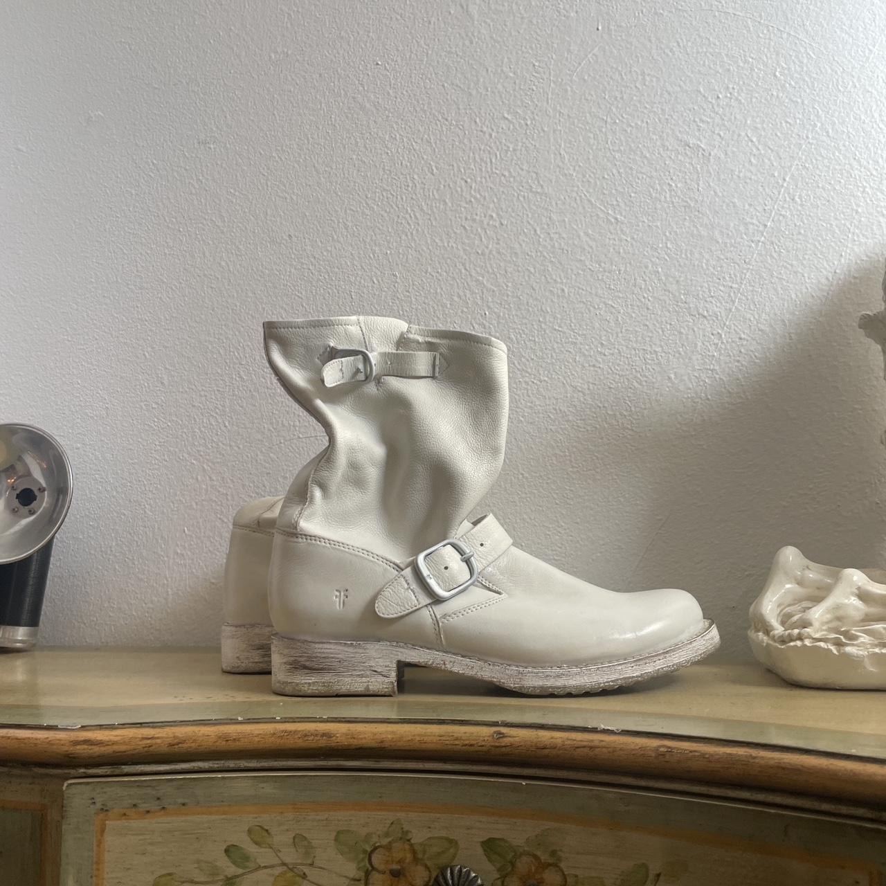 Frye white outlet ankle boots