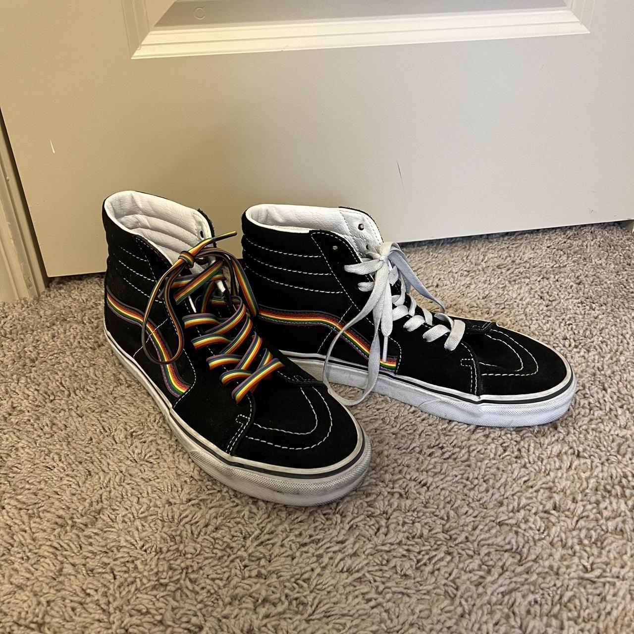 VANS Sk8 Hi Pride Rainbow Black White Mid Tops