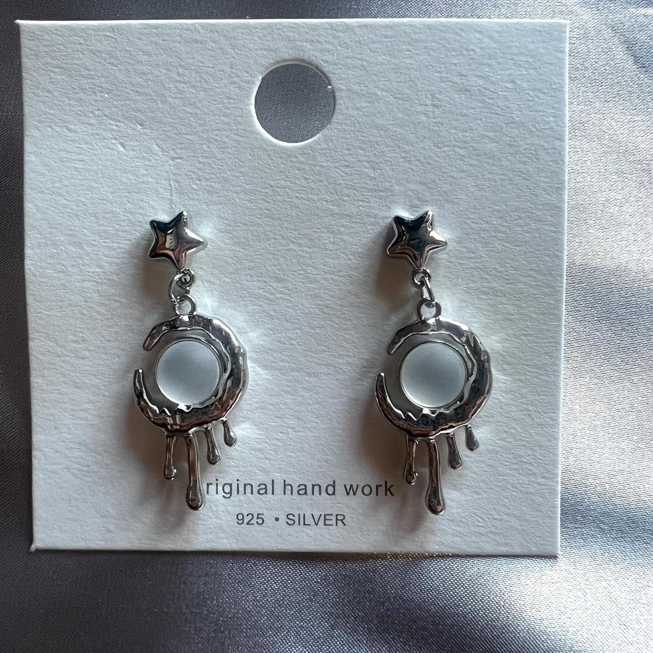 Melting moon earrings Note The 925 silver on Depop