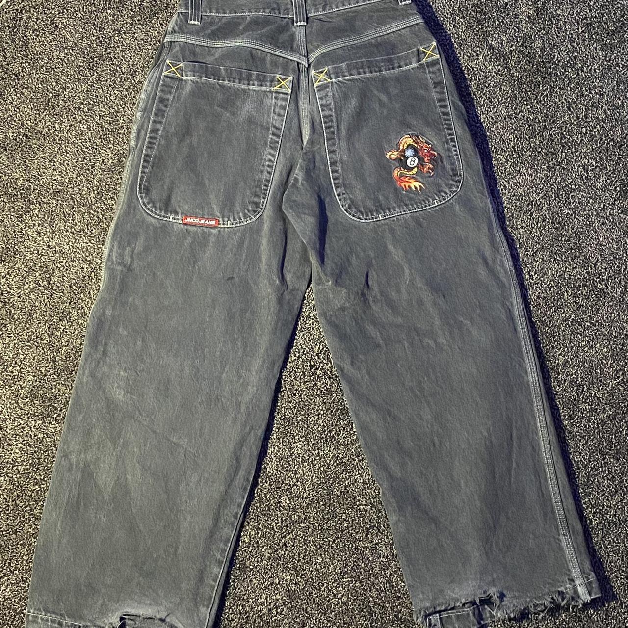 JNCO Men's Black and Red Jeans | Depop