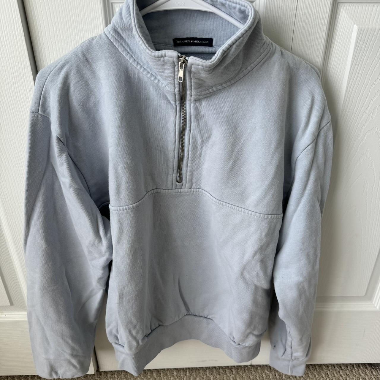 brandy melville light blue quarter zip
