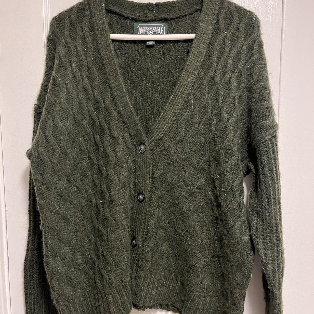 American Eagle army green oversized cardigan. Size... - Depop