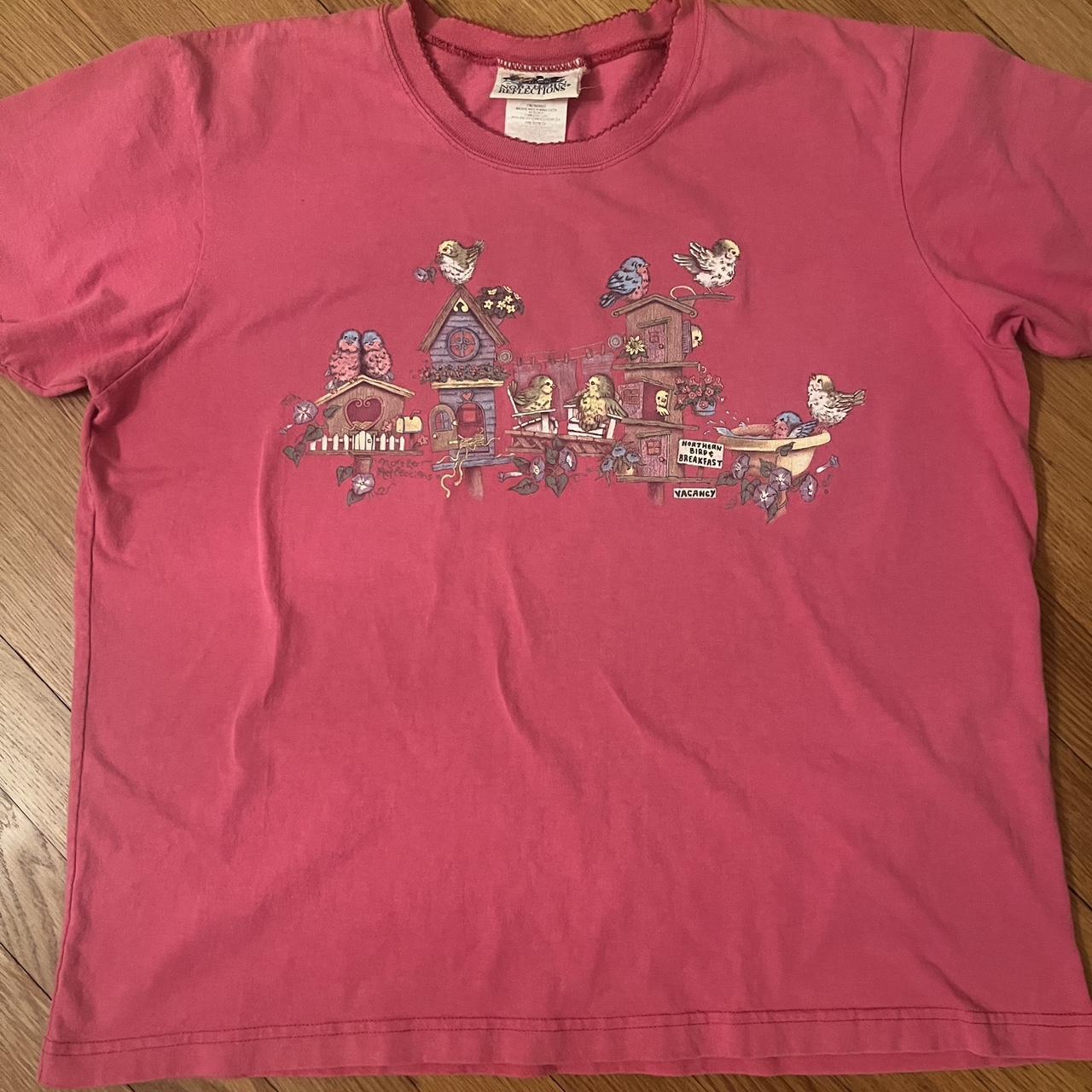 Pink Vintage Grandma-style T-shirt 💗 Northern Bird & - Depop