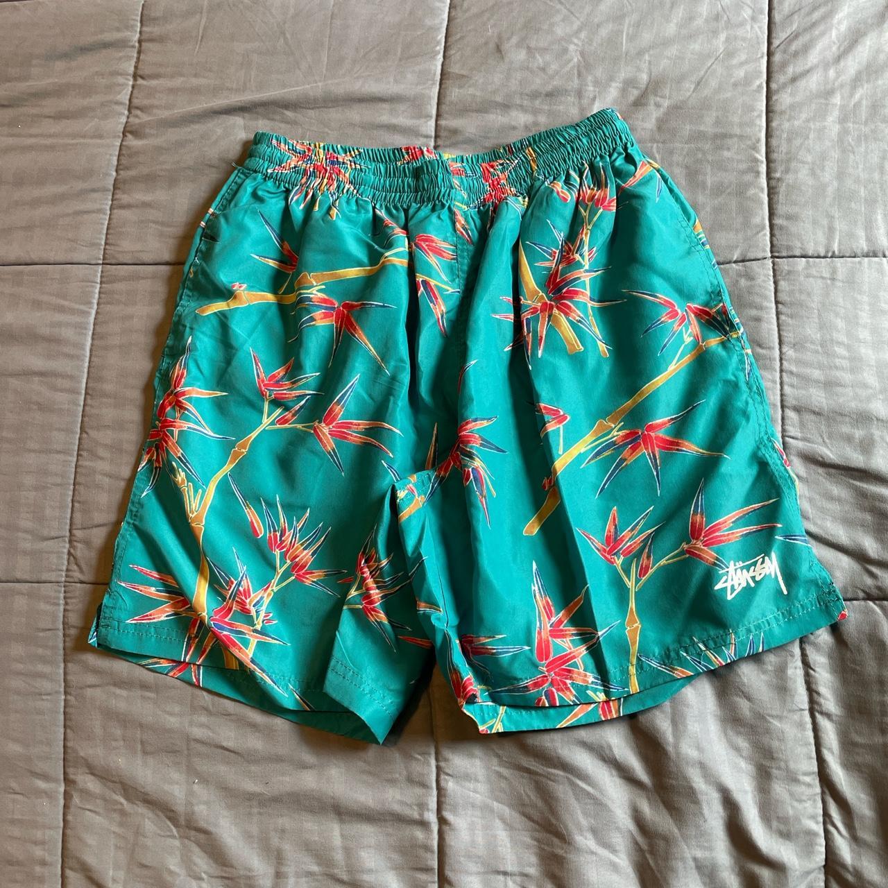 Stussy swim trunks Labeled as L but fits a little... - Depop