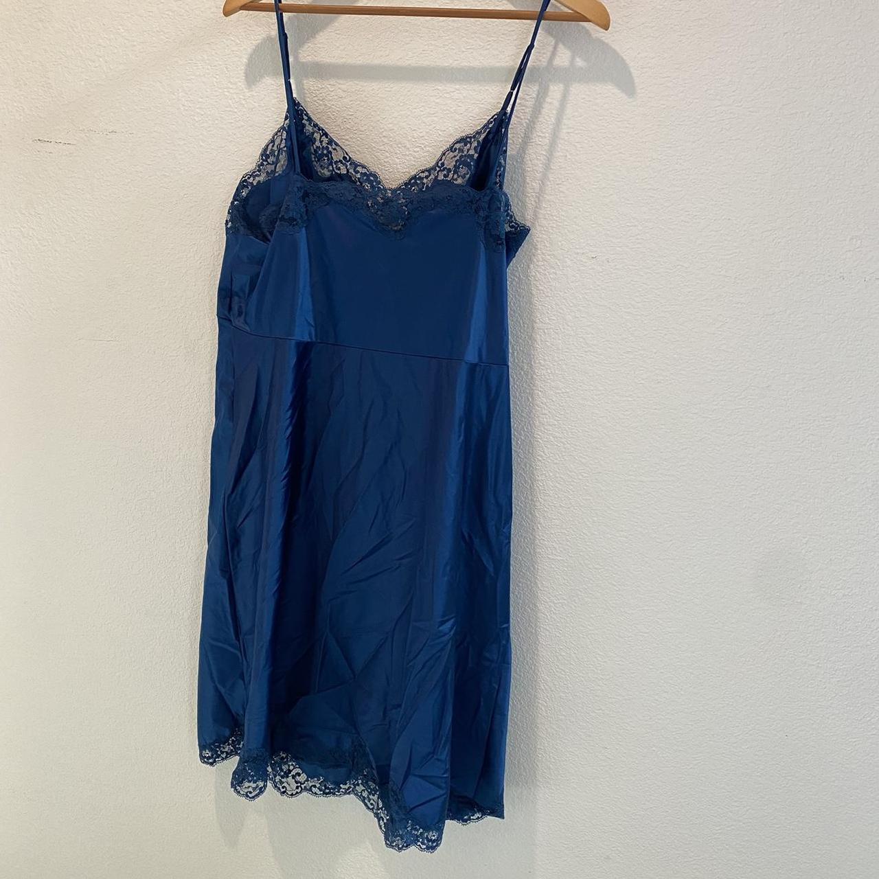Blue Lace Slip Dress Size 42 #cottage #fairy... - Depop