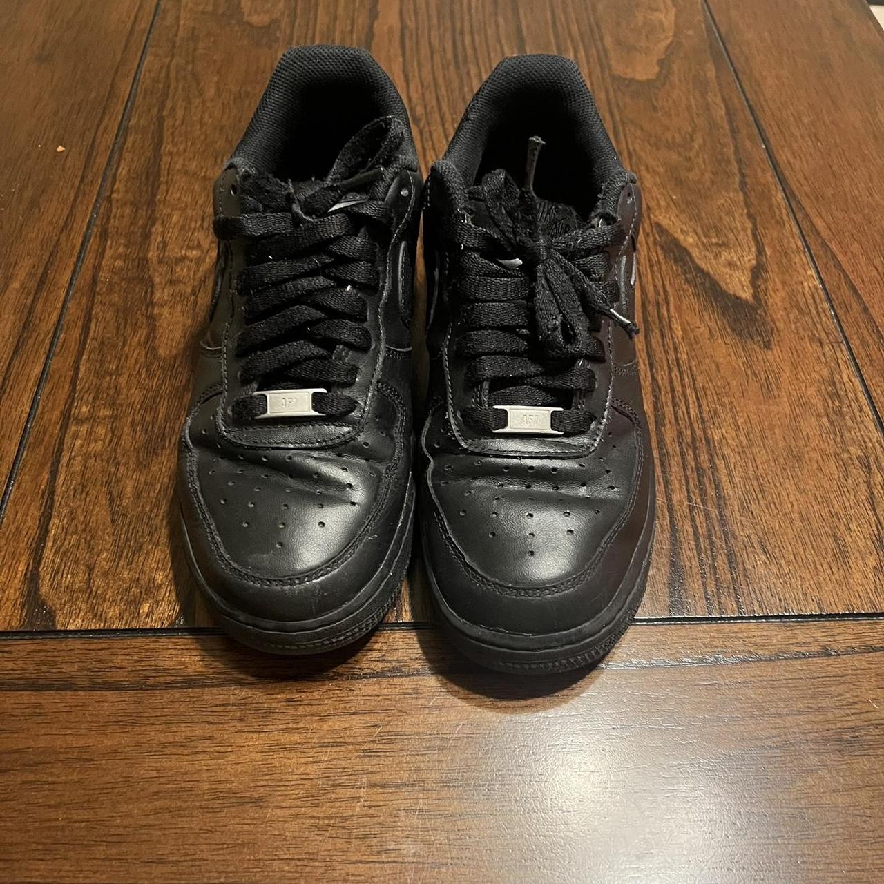 creased black air forces