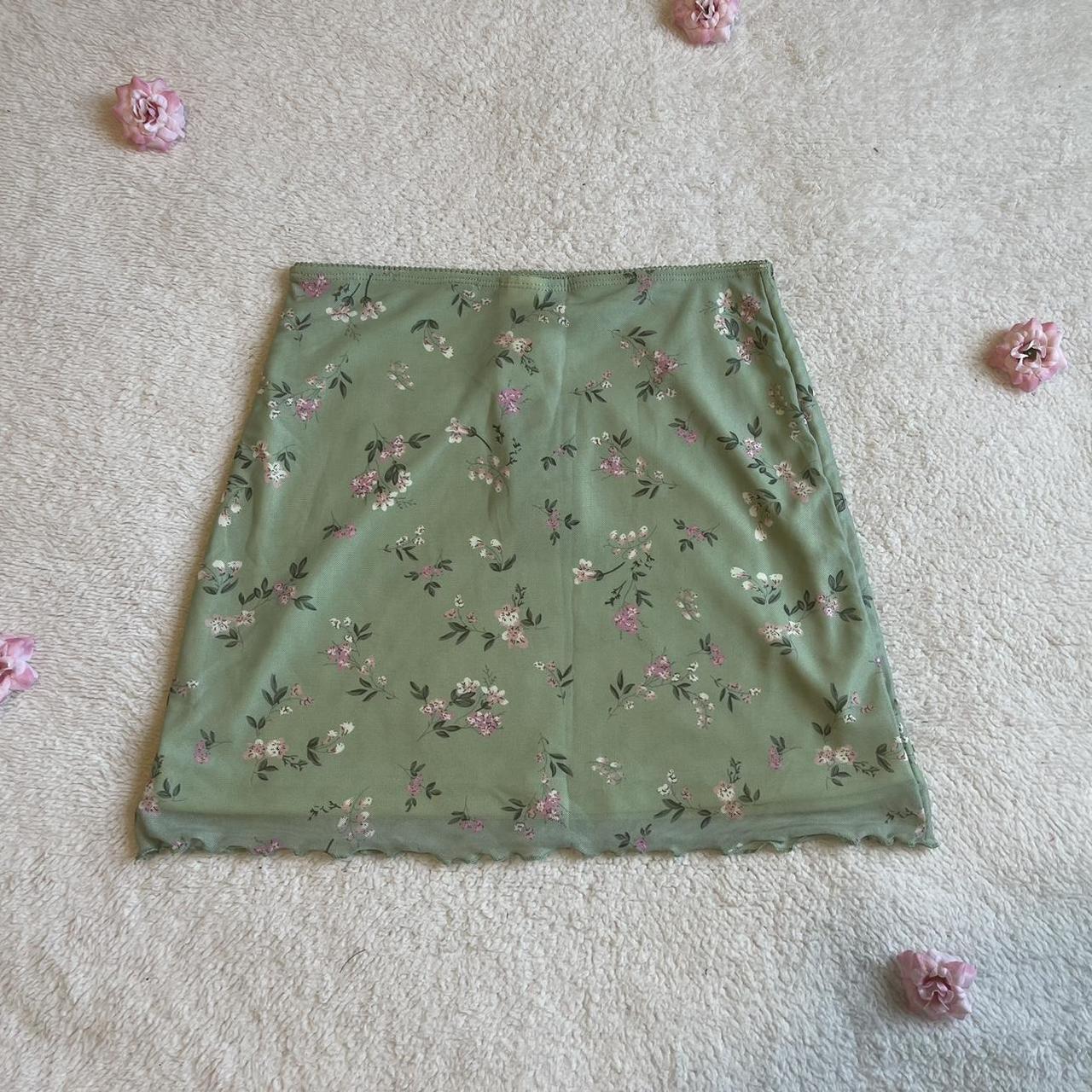 Women's Green and Pink Skirt | Depop