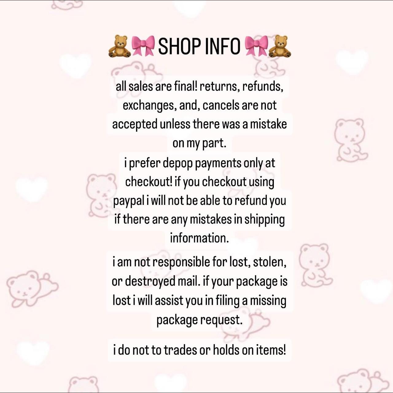 🐾🎀 shop policies & shipping info 🎀🐾 by shopping... - Depop