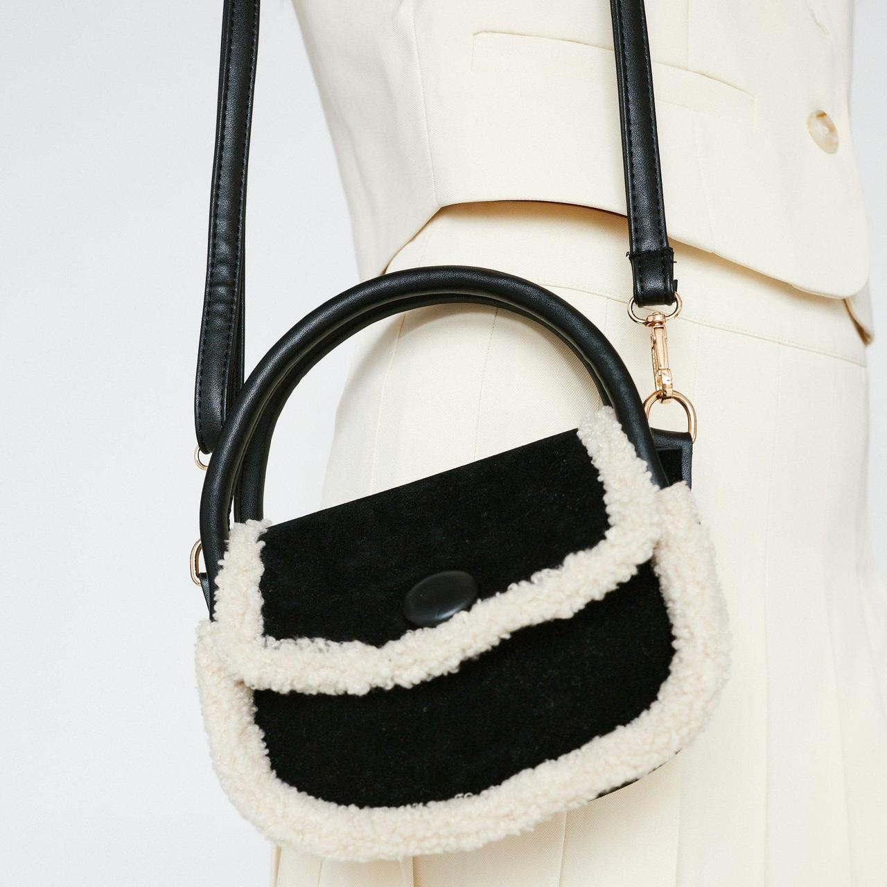 Nasty Gal Women's Black and White Bag Depop