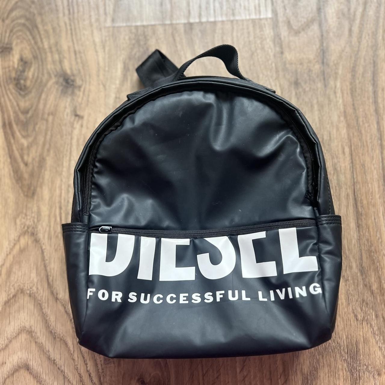 Diesel nylon black backpack - Depop