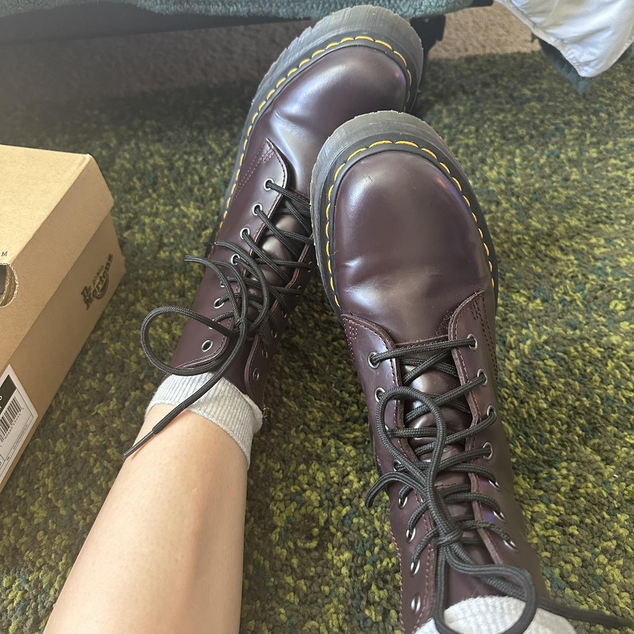 Burgundy platform jadon doc martens In excellent... - Depop