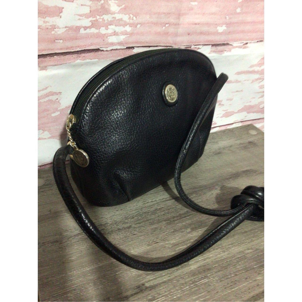 Vintage Liz Claiborne Black Leather Bag Crossbody... - Depop