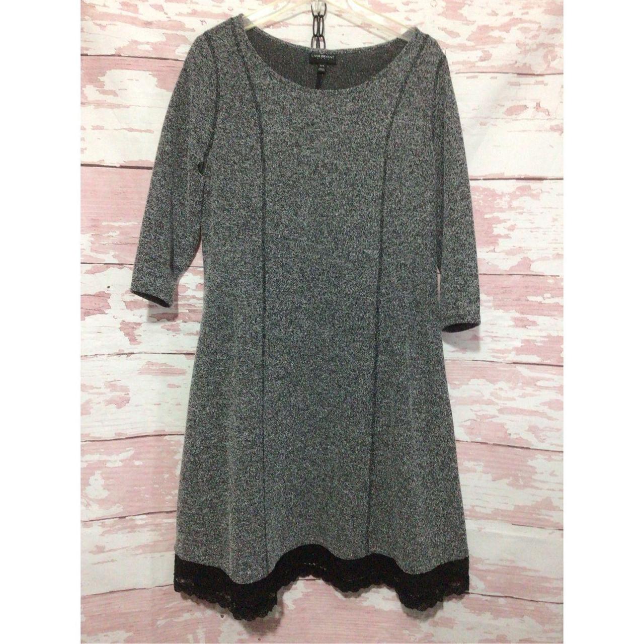 Lane Bryant Women S Grey And Black Dress Depop